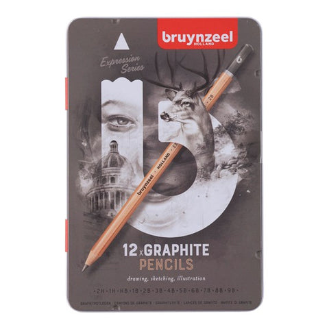 Bruynzeel Expression Graphite Pencils Tin 12