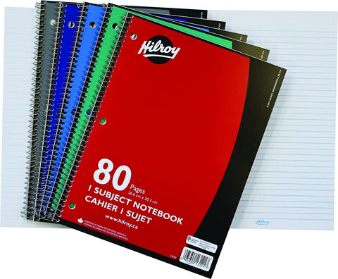 Hilroy 1 Subject Notebook, 80 Pages