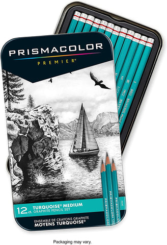 Prismacolor Premier Turquoise Medium Graphite Pencil 12 Set