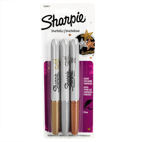 Sharpie Metallic Marker, Fine Point, 3/Pack