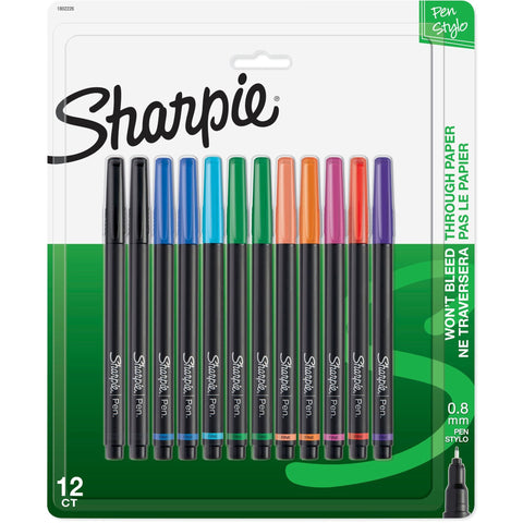 Sharpie Pen - Fine Point - Fine Pen Point -  - Black Barrel - 12 / Pack