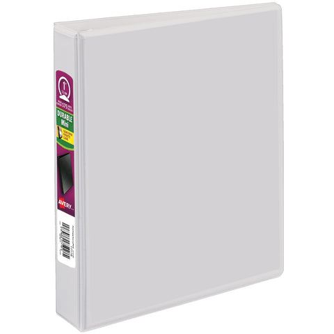 Avery Durable Mini Binder, Clear Cover, White, 1"