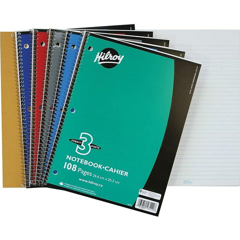 Hilroy 3 Subject Notebook, 108 Pages