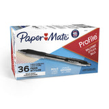 Papermate Profile Ballpoint Pens, Retractable, 1.4mm, Bold Point, Black