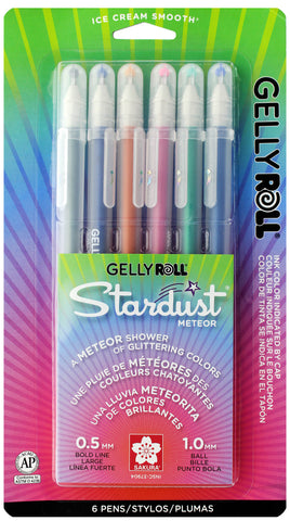 Gelly Roll Stardust Meteor Pens, 1.0mm, 6/Pack