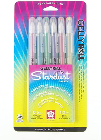 Gelly Roll Stardust Galaxy Pens, 1.0mm, 6/Pack