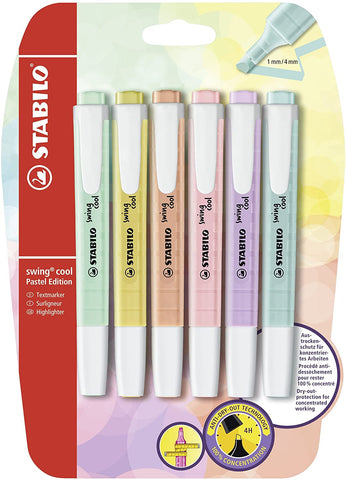 Stabilo Cool Swing Pastel Highlighters- 6 Pack