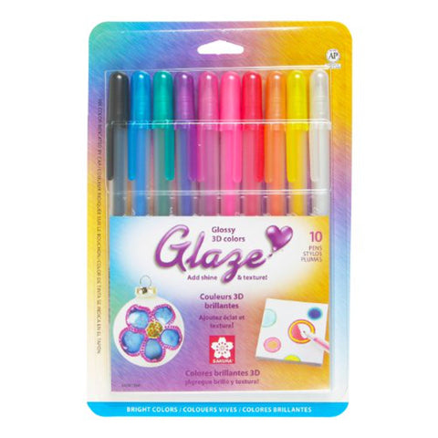 Gelly Roll Glaze Pens, Bright Colours, 10/Pack