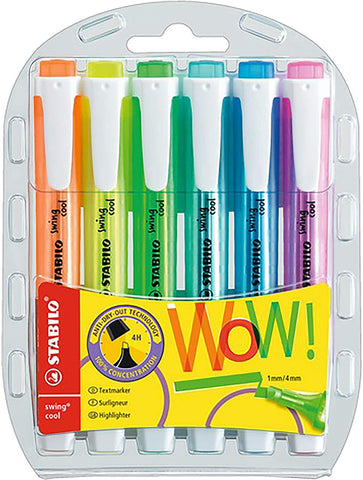Stabilo Swing Cool Highlighters, 6/Pack