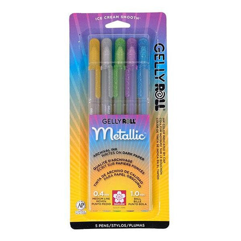 Gelly Roll Metallic Pens, 1.0mm, 5/Pack
