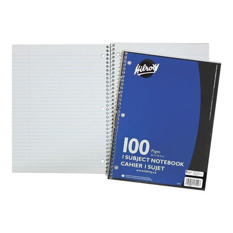 Hilroy 1 Subject Notebook, 100 Pages
