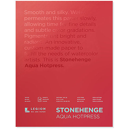 Stonehenge Aqua Hot Press Watercolour Block