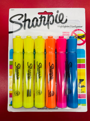 Sharpie Chisel Highlighters- Pack of 6
